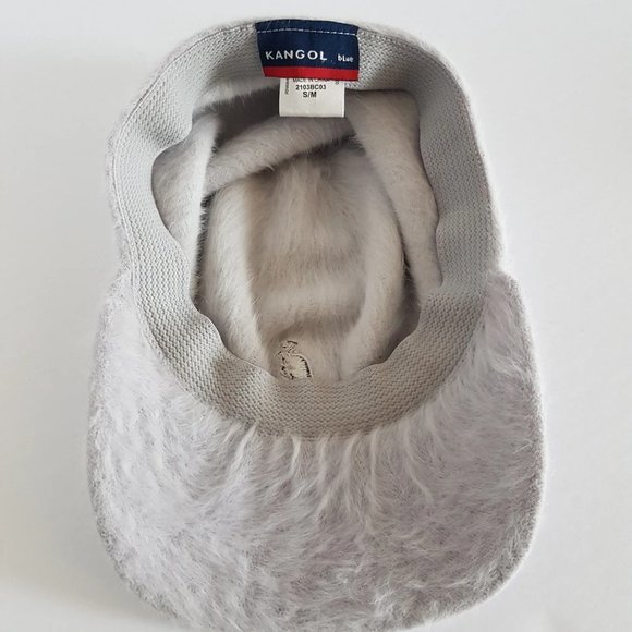 Y2K Grey Fluffy Kangol Stretch Space Cap, Size S/M Grey Angora Kangol Baseball - Picture 6 of 8